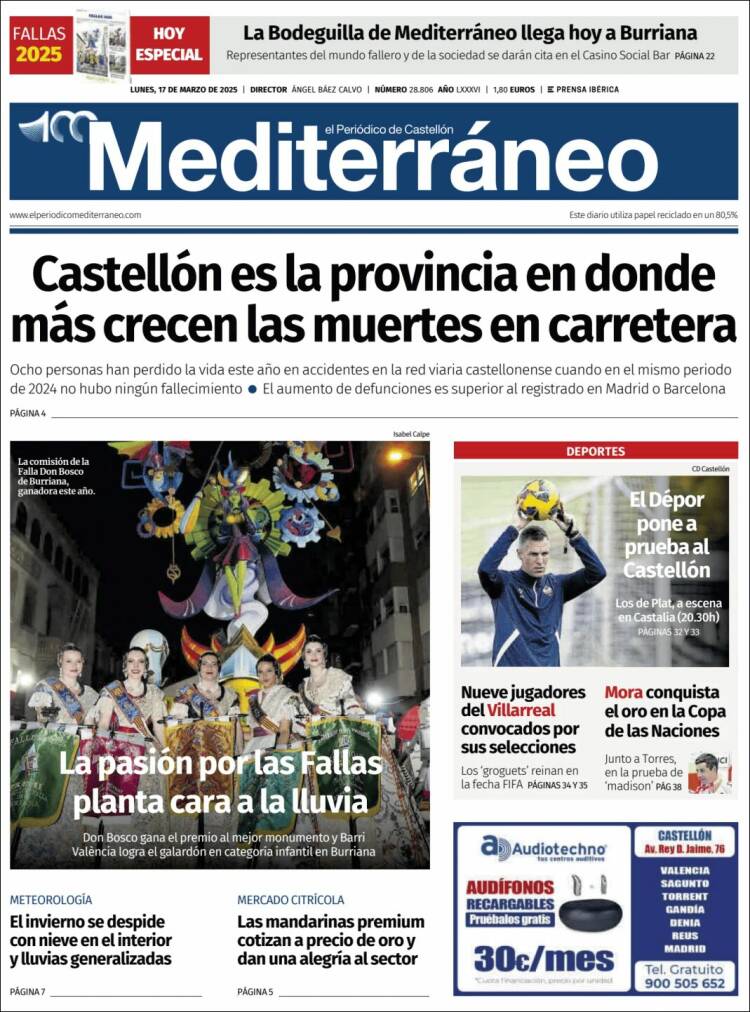 Portada de El Periódico Mediterraneo (España)