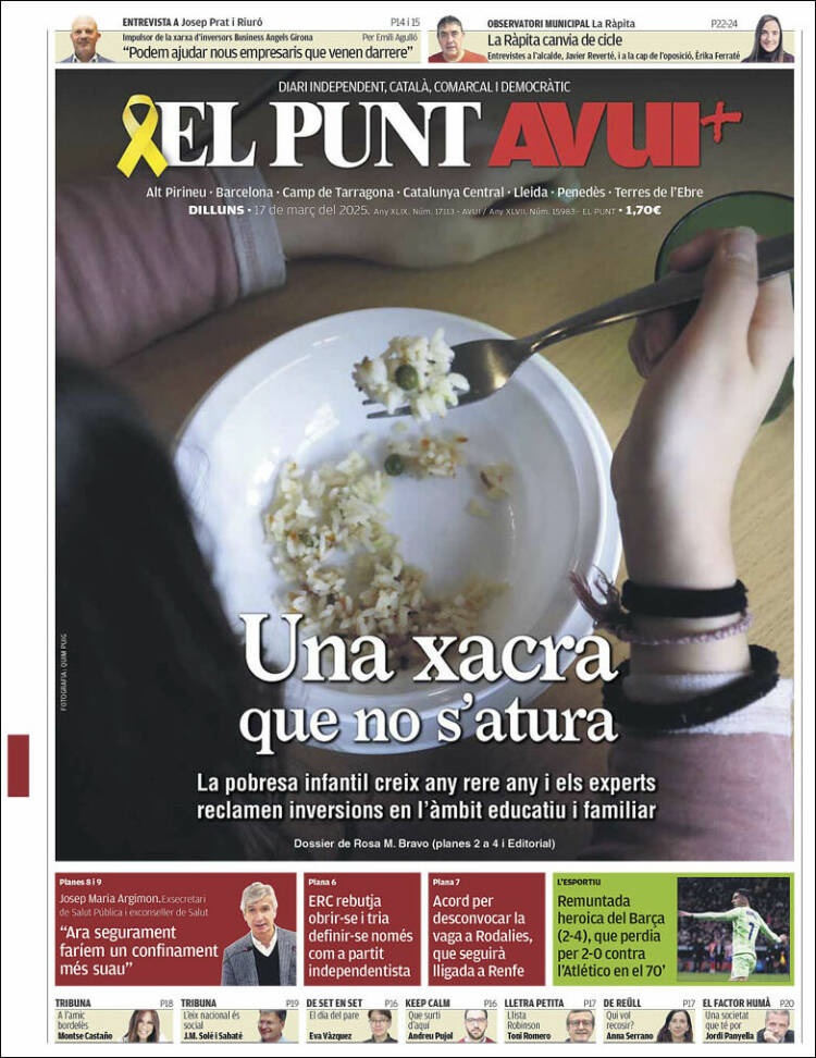 Portada de El Punt Avui (España)