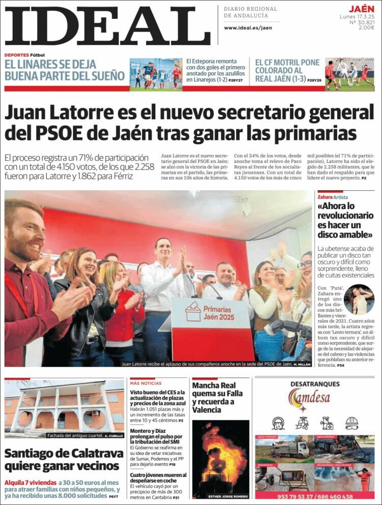 Portada de El Ideal de Jaén (España)