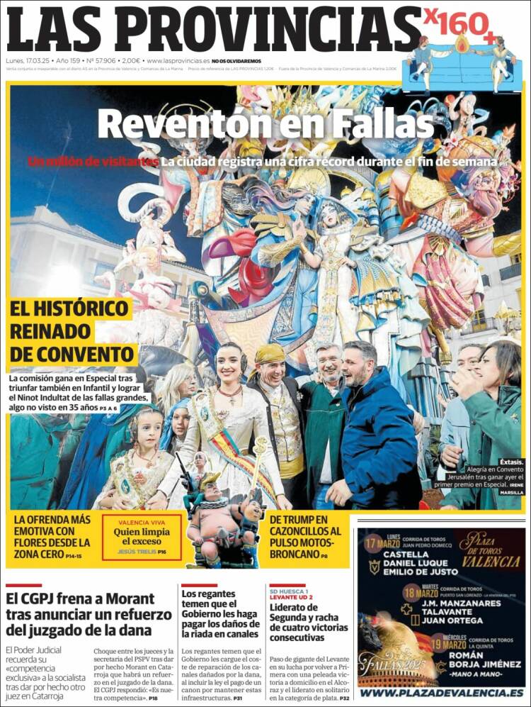 Portada de Las Provincias (España)