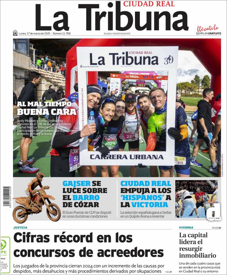 Portada de La Tribuna de Ciudad Real (España)