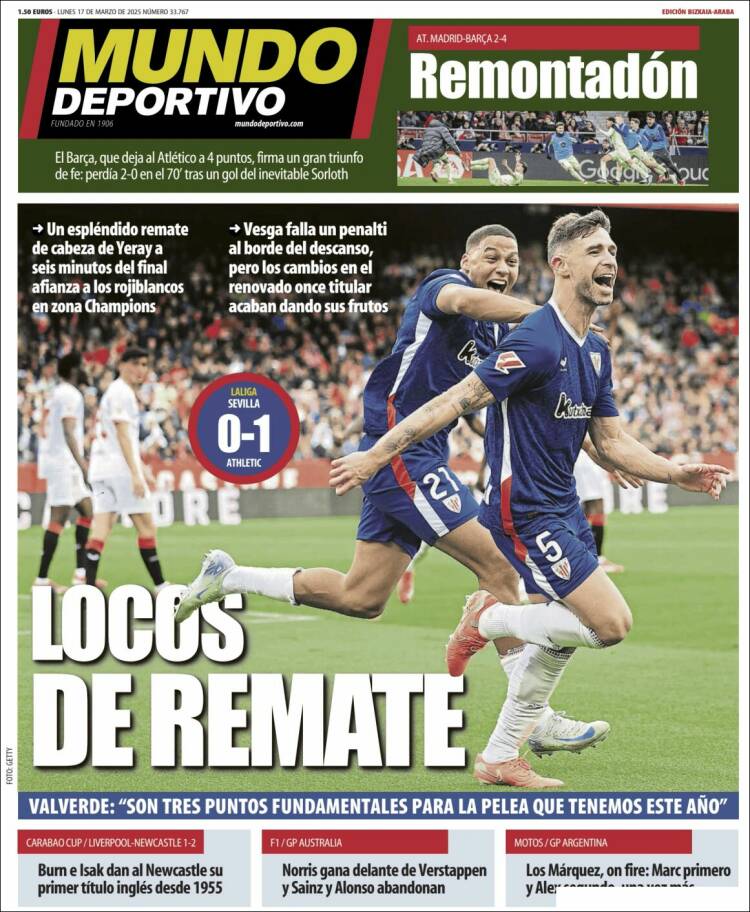 Portada de Mundo Deportivo Bizkaia (España)