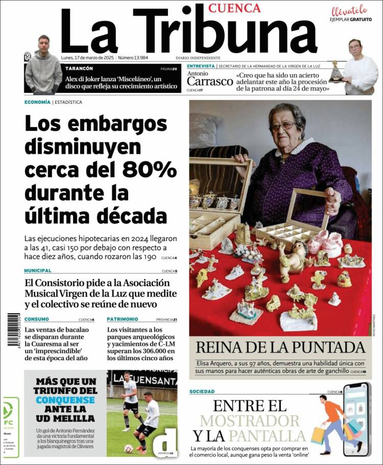 Portada de La Tribuna de Cuenca (España)