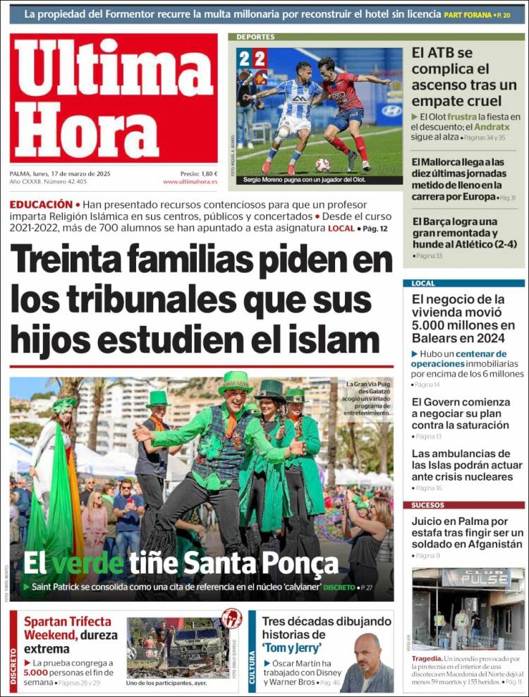 Portada de Última Hora (España)