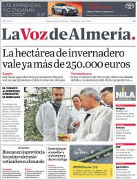 Portada de La Voz de Almería (España)