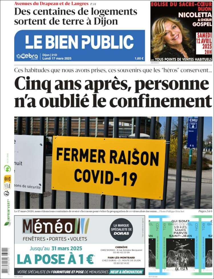 Portada de Le Bien Public (Francia)