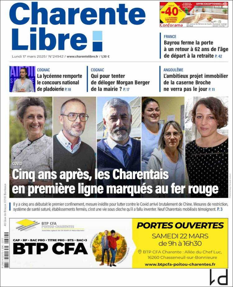 Portada de Charente Libre (Francia)