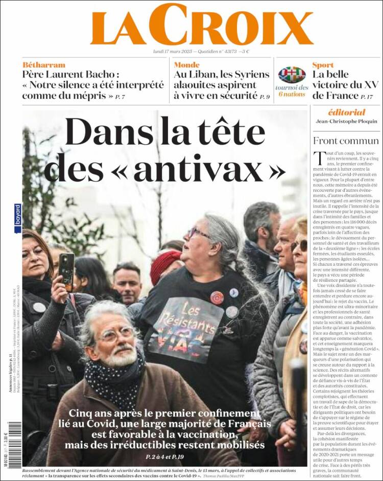 Portada de La Croix (Francia)