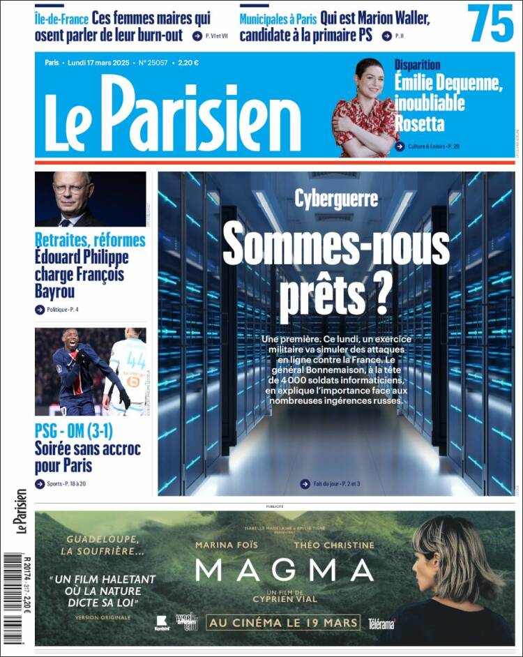 Portada de Le Parisien (Francia)