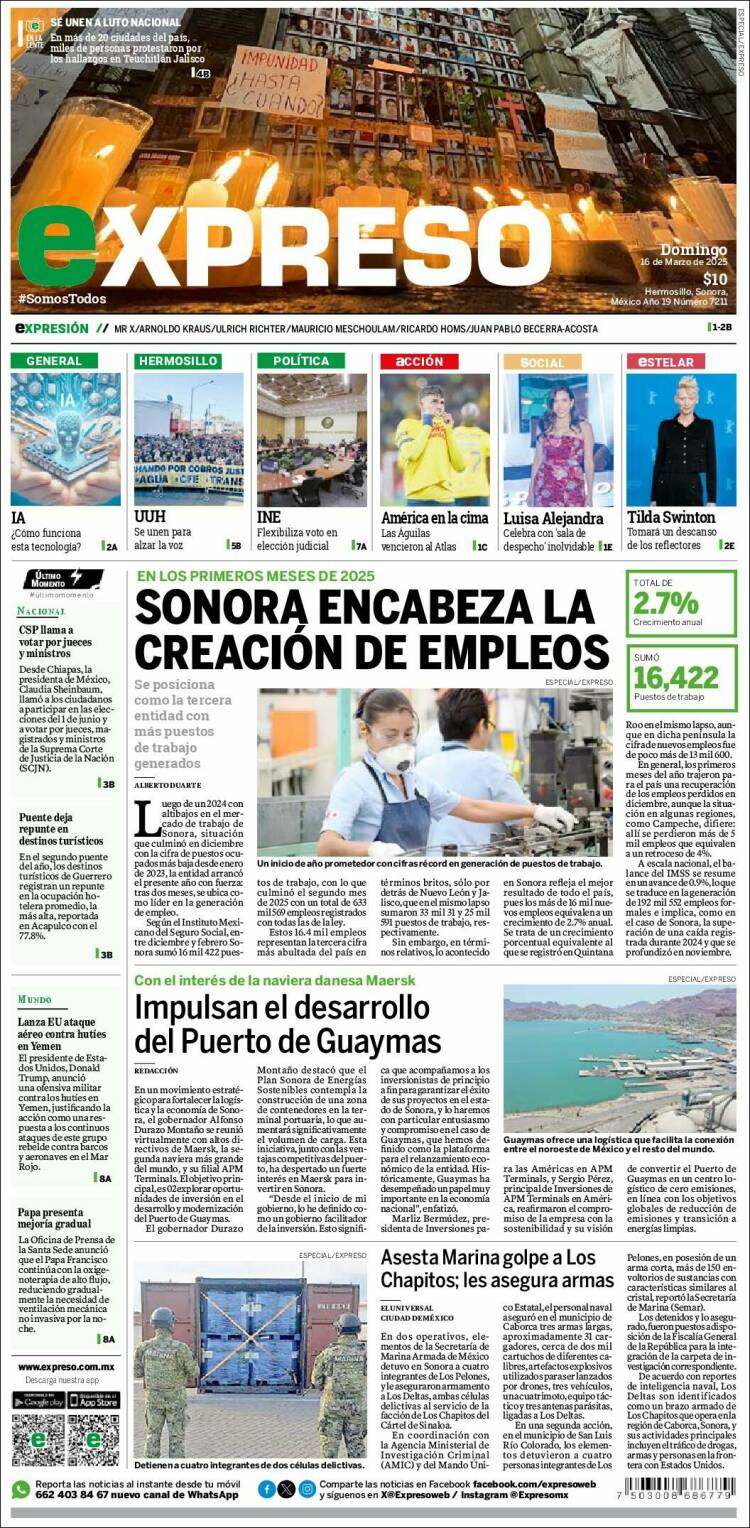 Portada de Expreso (México)