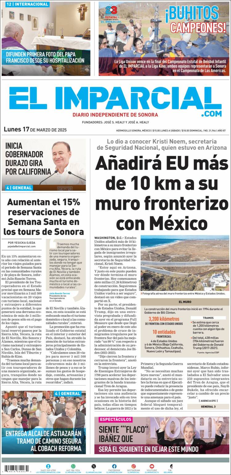 Portada de El Imparcial (México)