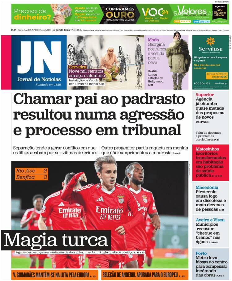 Portada de Jornal de Notícias (Portugal)