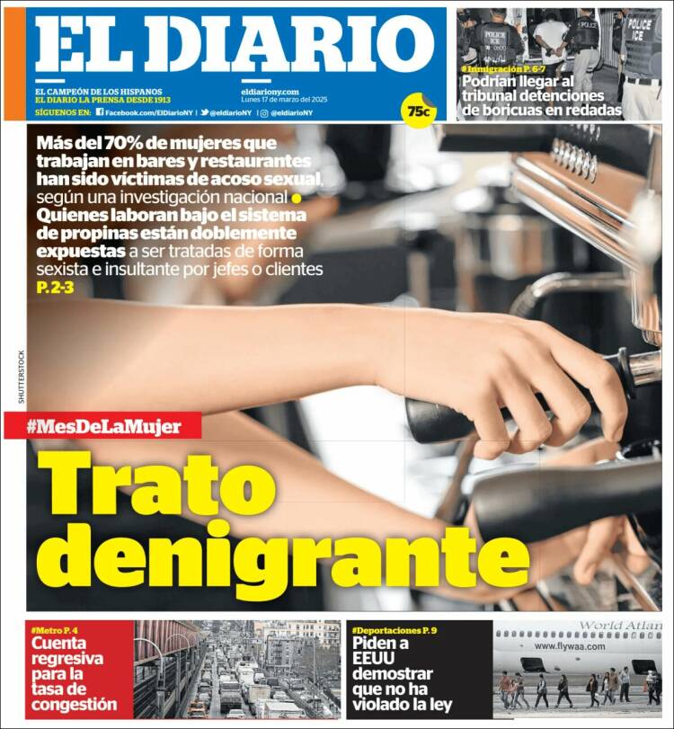 Portada de El Diario NY (USA)