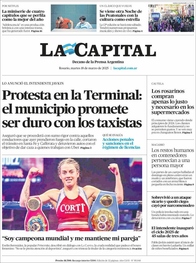 Portada de La Capital - Rosario (Argentina)