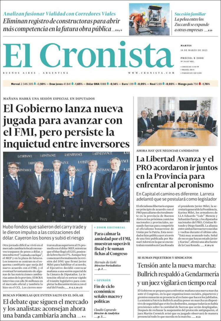 Portada de El Cronista Comercial (Argentina)