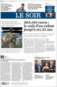 Portada de Le Soir (Bélgica)