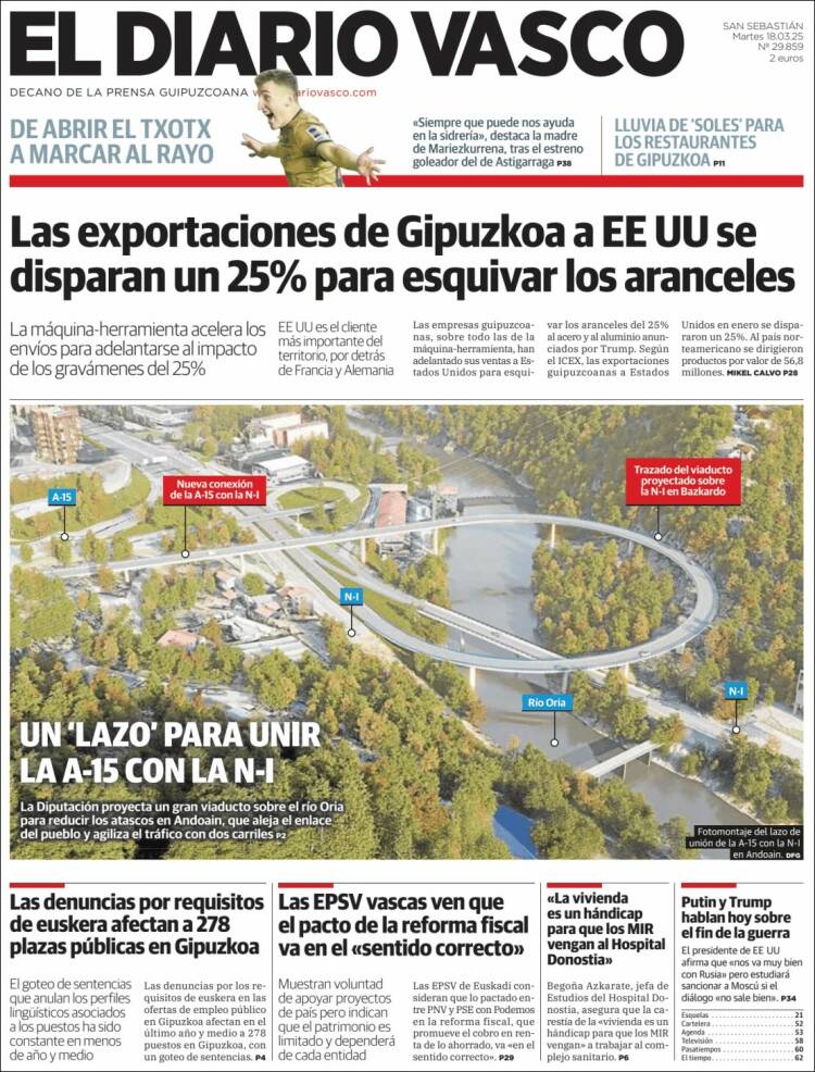 Portada de Diario Vasco (España)