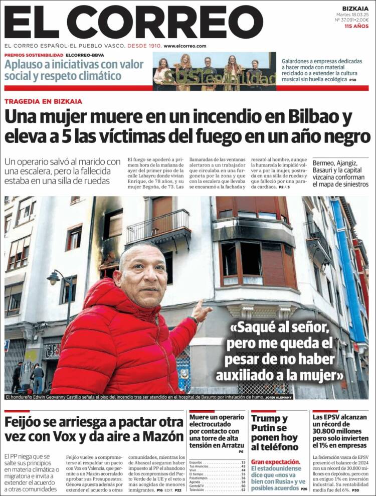 Portada de El Correo (España)