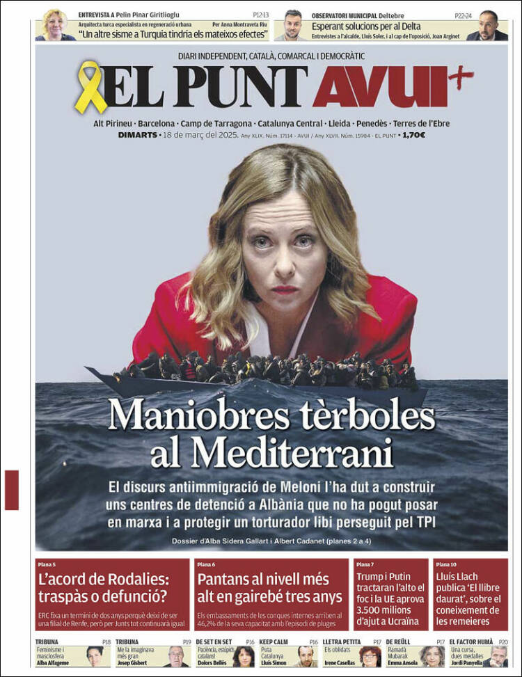 Portada de El Punt Avui (España)