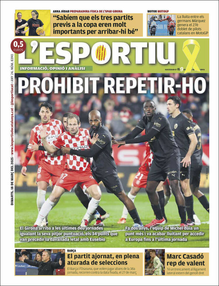 Portada de L'Esportiu : Girona (España)