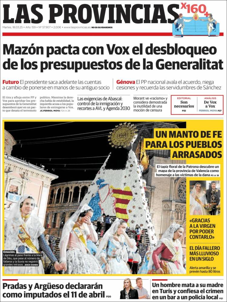 Portada de Las Provincias (España)