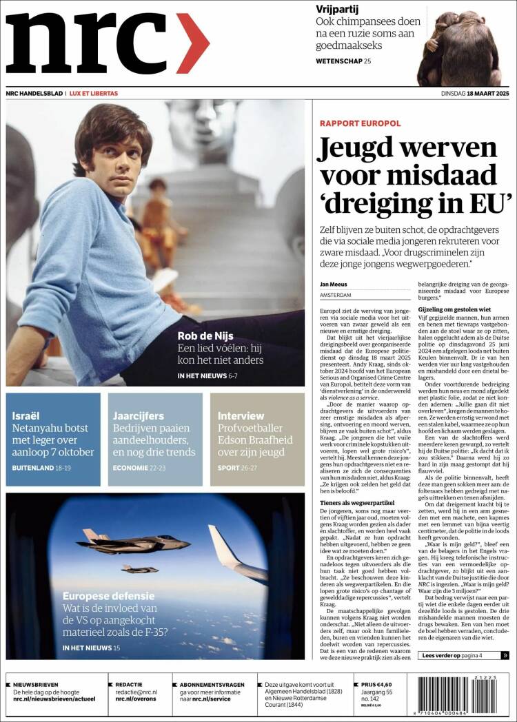 Portada de NRC Handelsblad (Pa&iacute;ses Bajos)