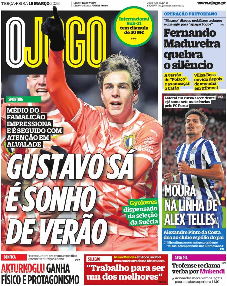 Portada de O Jogo (Portugal)