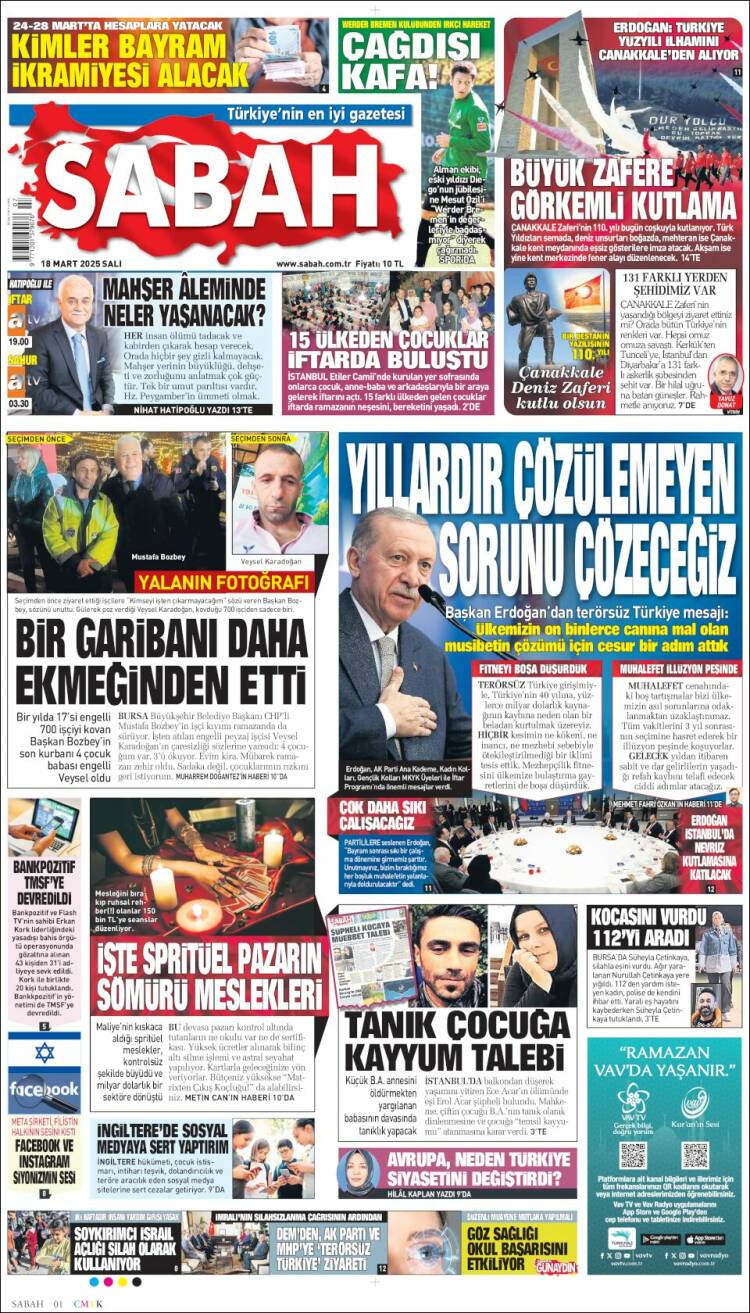 Portada de Sabah (Turqu&iacute;a)