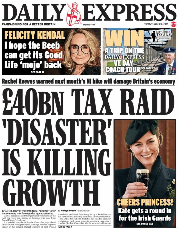 Portada de Daily Express (Reino Unido)