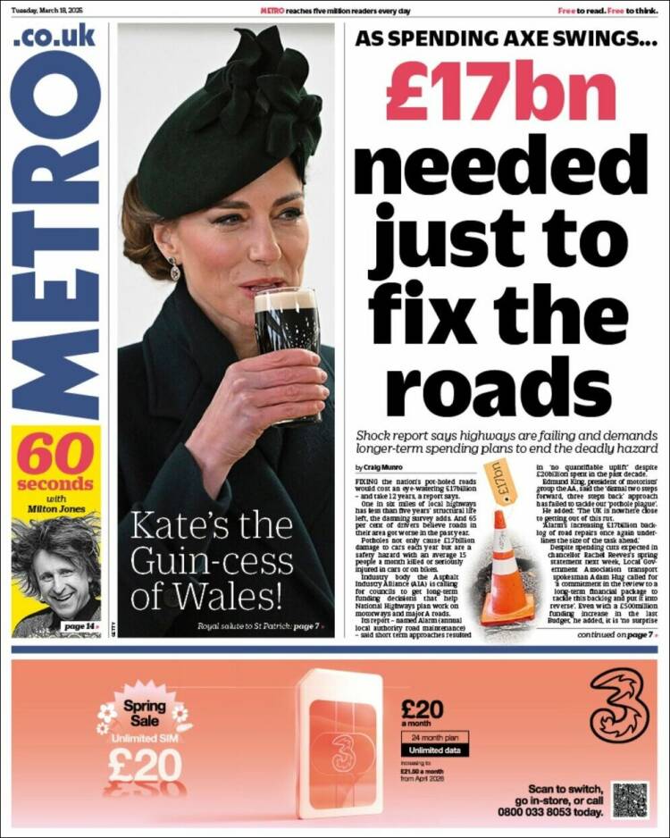 Portada de Metro (Reino Unido)