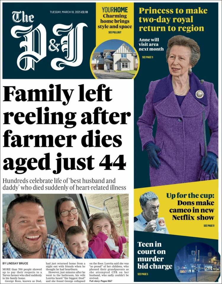 Portada de The Press and Journal (Reino Unido)