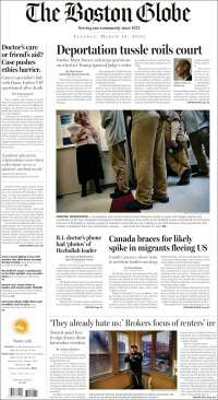 Portada de Boston Globe (USA)