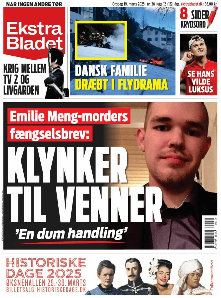Portada de Ekstra Bladet (Dinamarca)