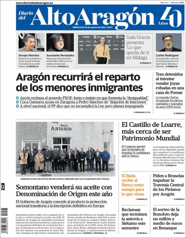 Portada de Diario del AltoAragón (España)