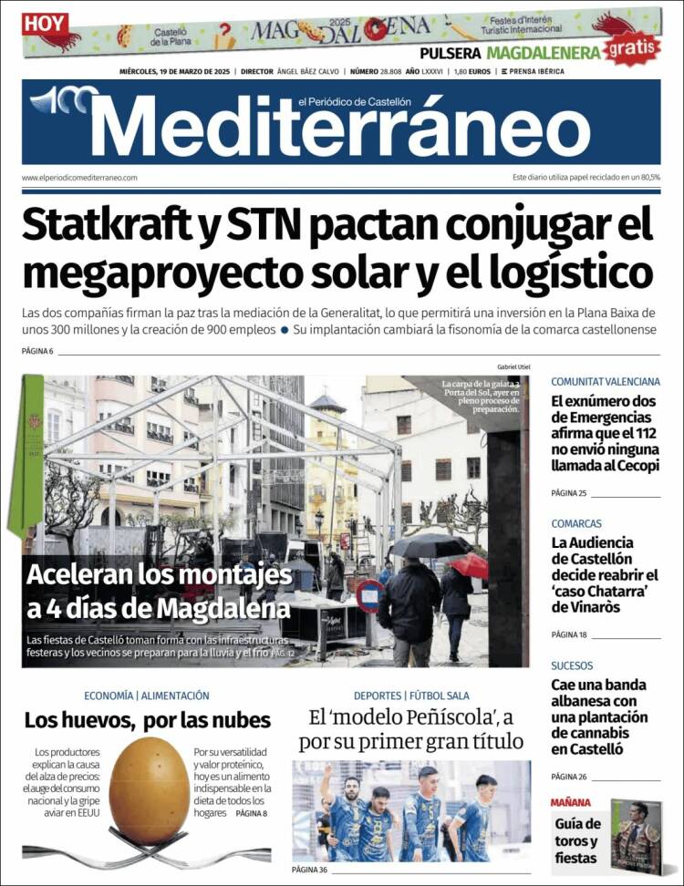 Portada de El Periódico Mediterraneo (España)