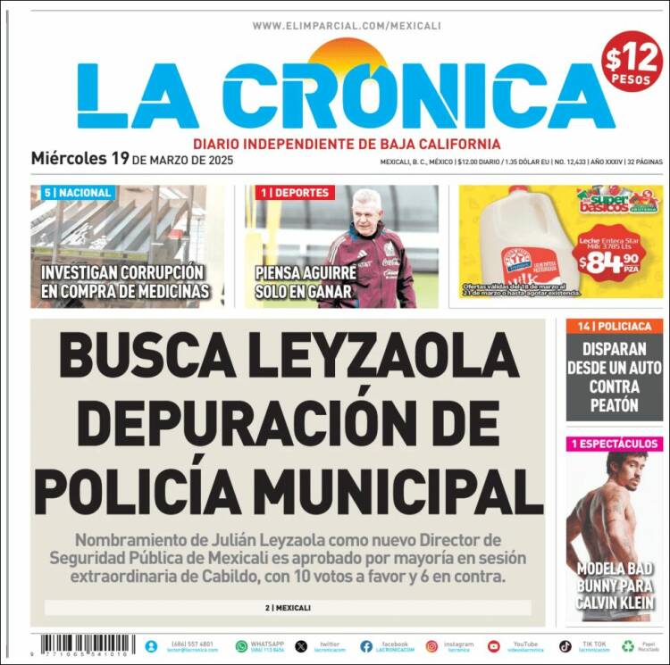 Portada de La Crónica de Baja California (México)