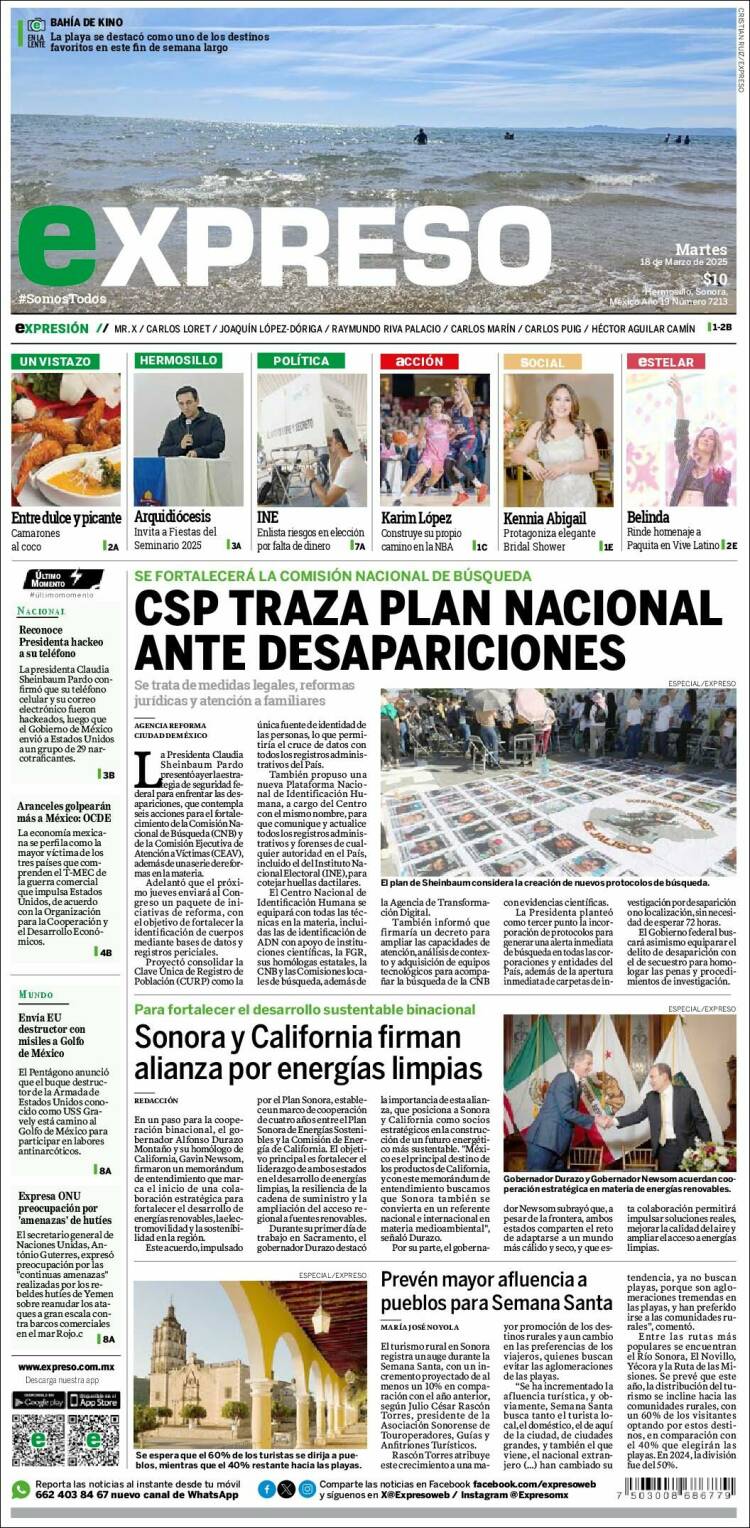 Portada de Expreso (México)