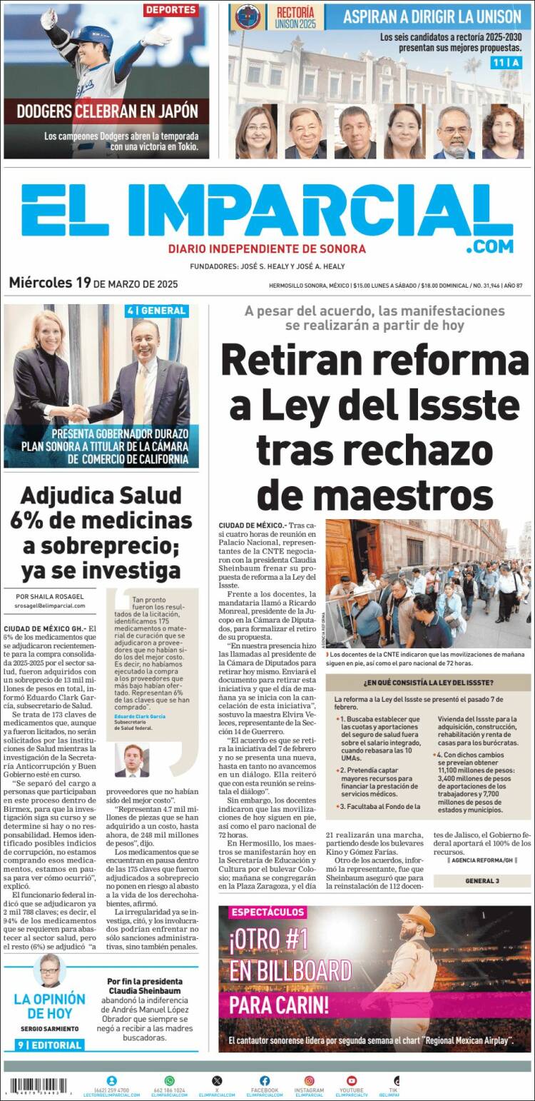 Portada de El Imparcial (México)