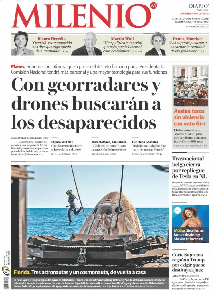 Portada de Milenio (México)