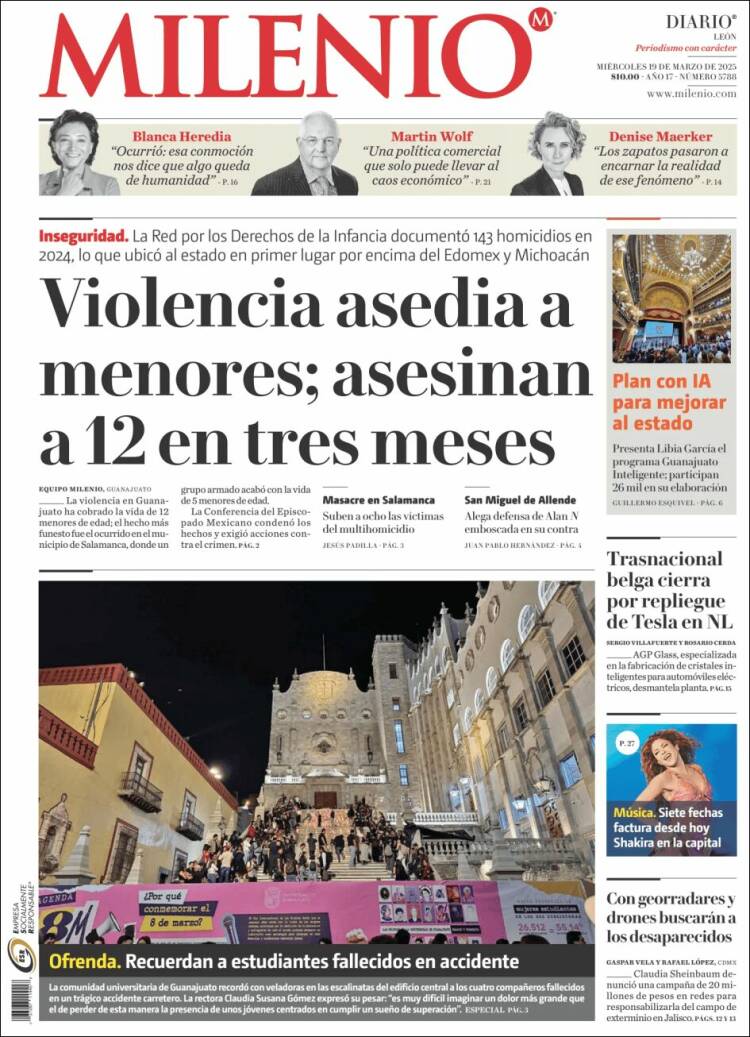 Portada de Milenio de León (México)