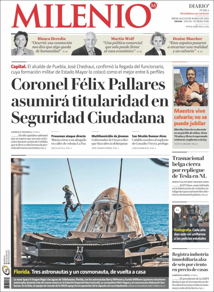 Portada de Milenio de Puebla (México)