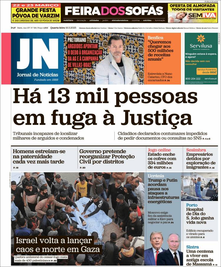 Portada de Jornal de Notícias (Portugal)