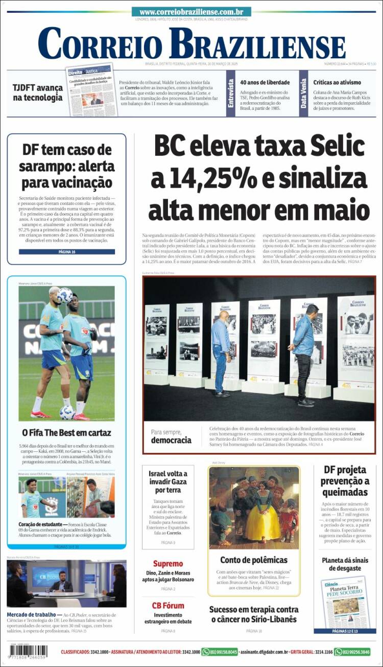 Portada de Correio Braziliense (Brasil)
