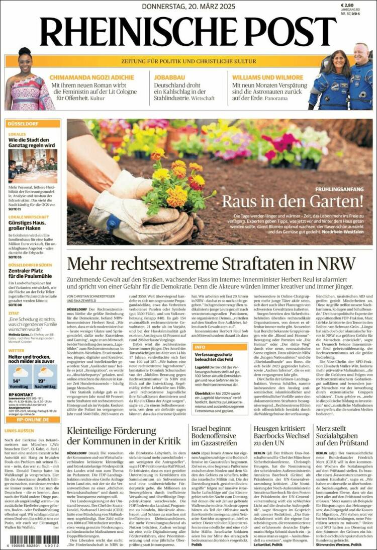 Portada de Rheinische Post (Alemania)