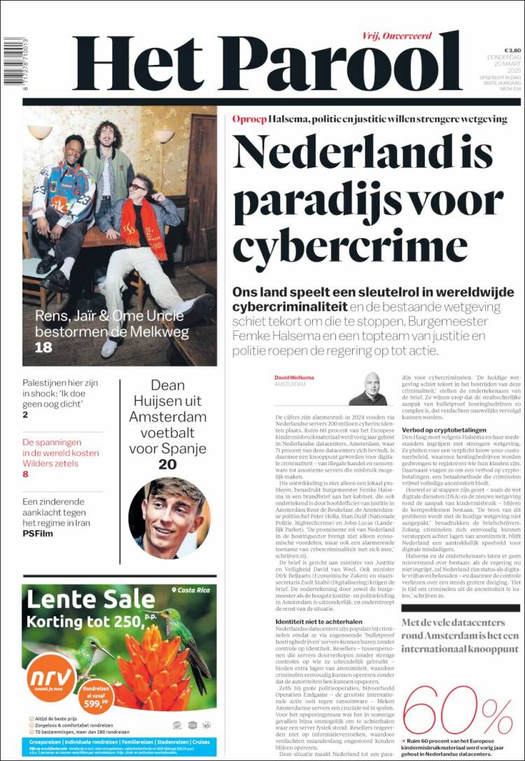 Portada de Het Parool (Pa&iacute;ses Bajos)