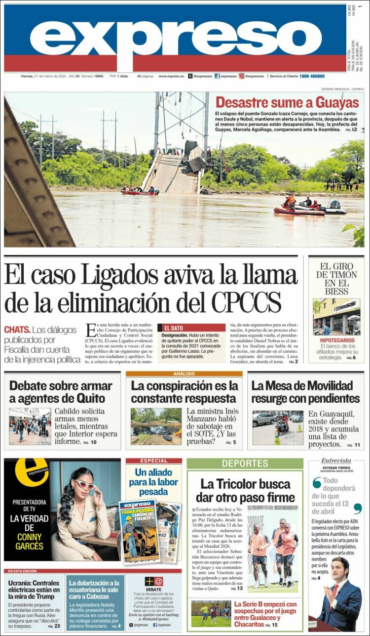Portada de Expreso (Ecuador)