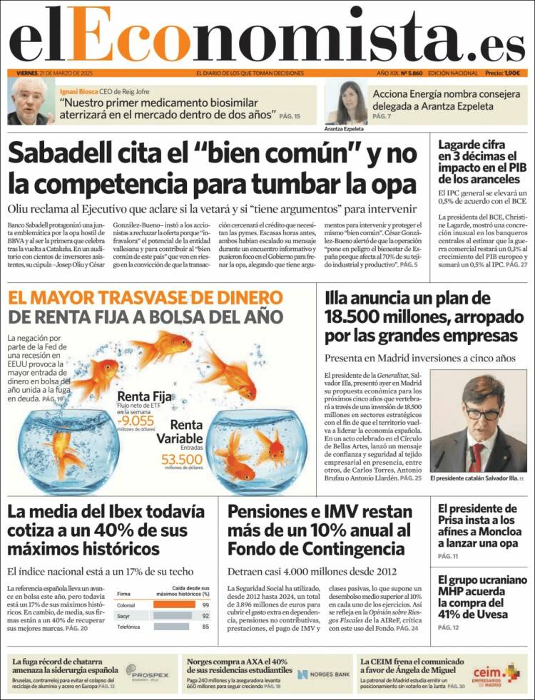 Portada de El Economista (Espa&ntilde;a)