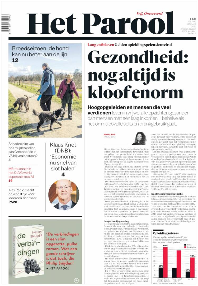 Portada de Het Parool (Pa&iacute;ses Bajos)
