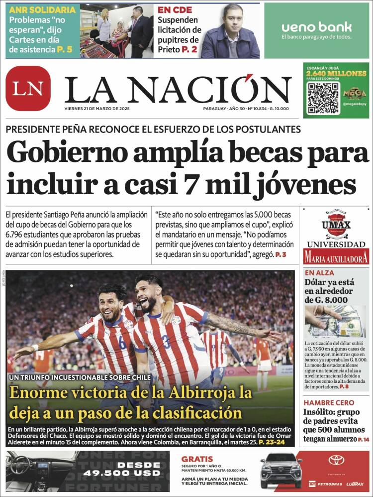 Portada de La Nación (Paraguay)