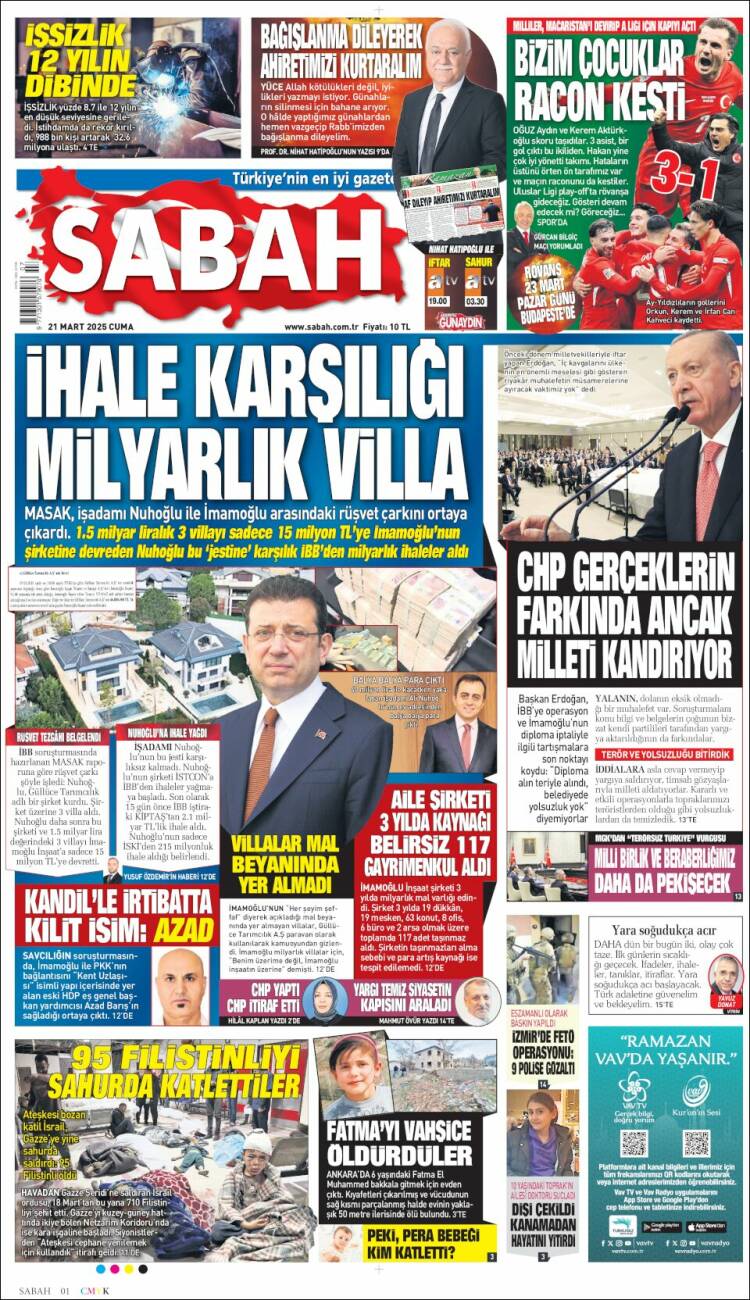 Portada de Sabah (Turqu&iacute;a)